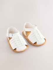 White Baby Woven Sandals (0-24mths) - Image 1 of 6