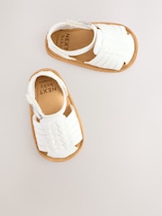 White Baby Woven Sandals (0-24mths) - Image 2 of 6