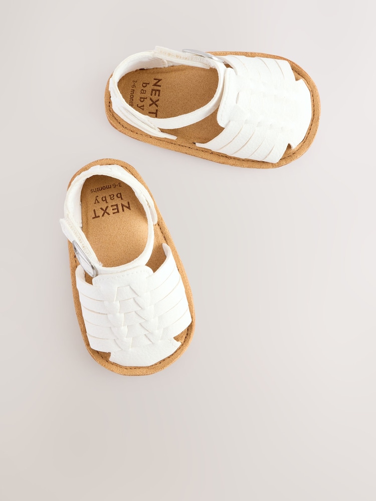 White Baby Woven Sandals (0-24mths) - Image 2 of 6