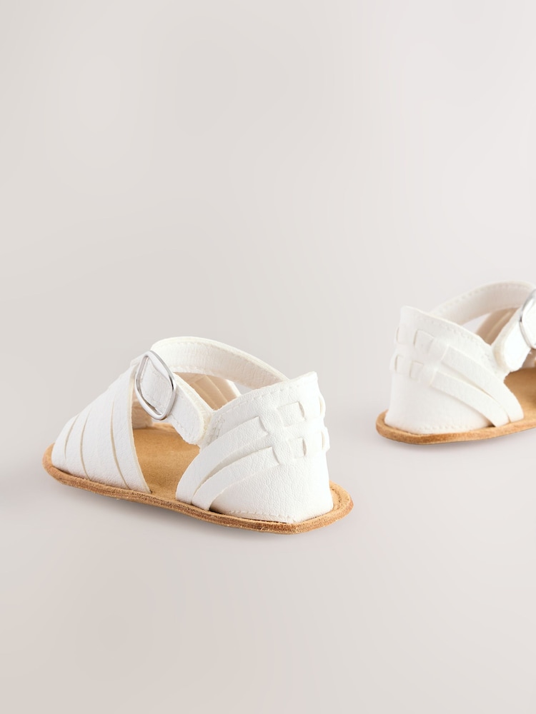 White Baby Woven Sandals (0-24mths) - Image 3 of 6