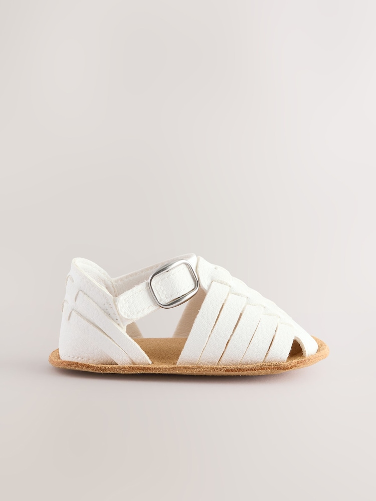 White Baby Woven Sandals (0-24mths) - Image 4 of 6