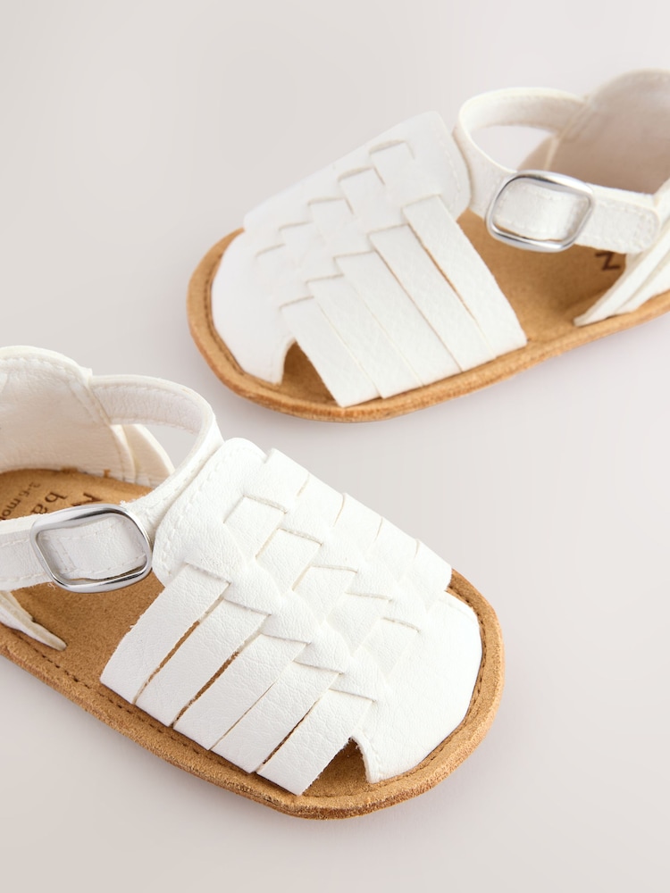 White Baby Woven Sandals (0-24mths) - Image 5 of 6