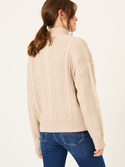 FatFace Cable Knitted Zip Through Cardigan - Image 2 of 5