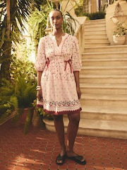 Cath Kidston Pink Cherry 100% Cotton Kaftan - Image 1 of 6