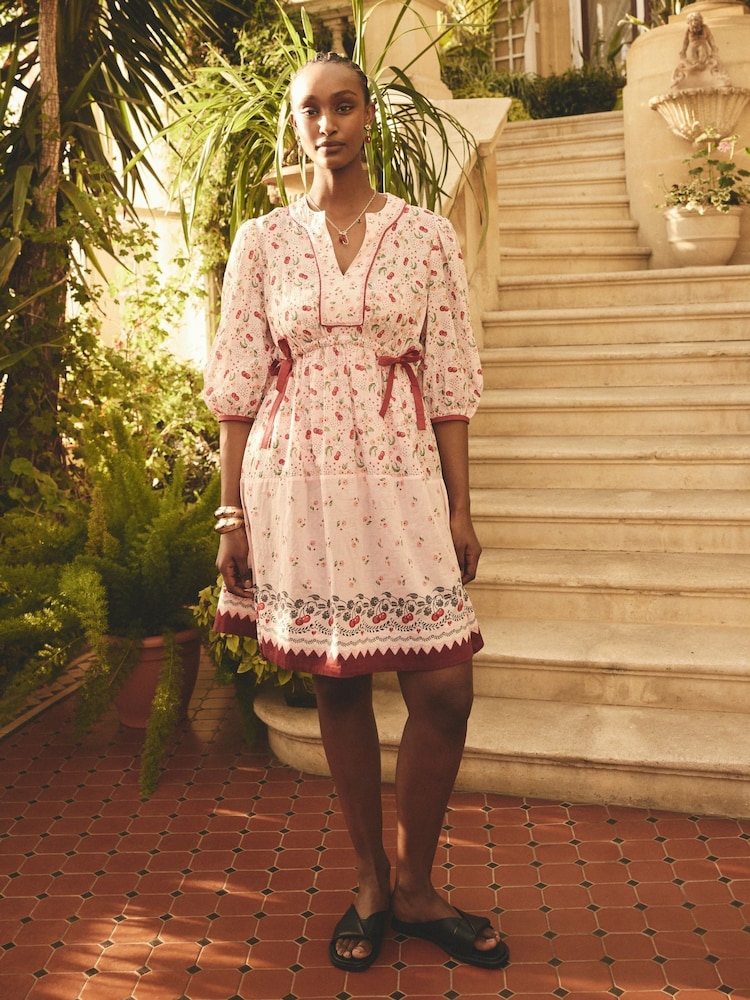 Cath Kidston Pink Cherry 100% Cotton Kaftan - Image 1 of 6