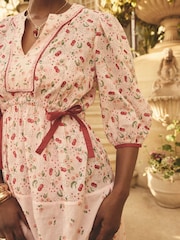 Cath Kidston Pink Cherry 100% Cotton Kaftan - Image 3 of 6