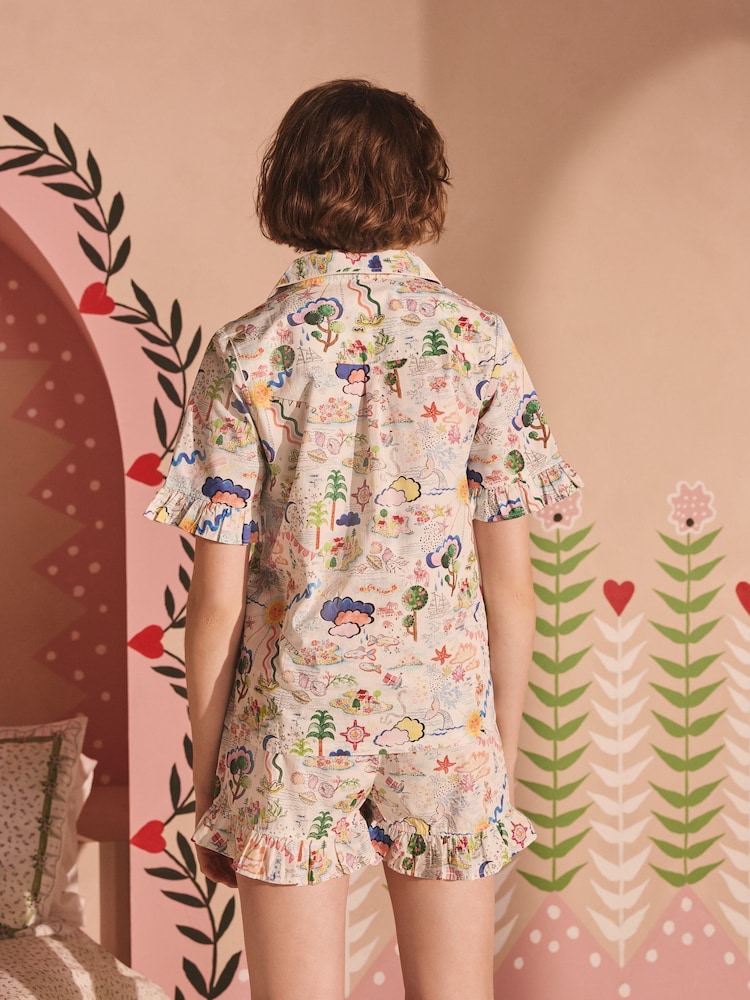 Cath Kidston Pale Blue 100% Cotton Short Pyjamas Set - Image 2 of 9