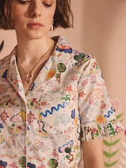 Cath Kidston Pale Blue 100% Cotton Short Pyjamas Set - Image 3 of 9