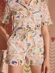 Cath Kidston Pale Blue 100% Cotton Short Pyjamas Set - Image 4 of 9