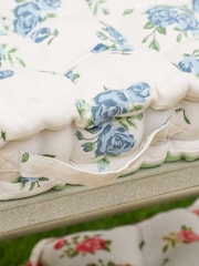 Dibor Blue Heritage Bloom Cotton Blend Bench Cushion - Image 3 of 4