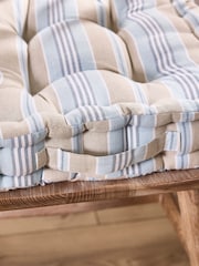 Dibor Set of 2 Blue Oxford Stripe Seat Cushions - Image 3 of 4