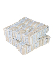 Dibor Set of 2 Blue Oxford Stripe Seat Cushions - Image 4 of 4