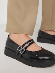 Simply Be Extra Wide Fit Bajo Wedge Mary Jane Shoes - Imagen 4 de 4