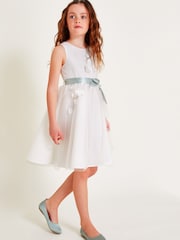 Monsoon Natural Molly Scuba Bow Bridesmaid Dress - Image 1 of 4