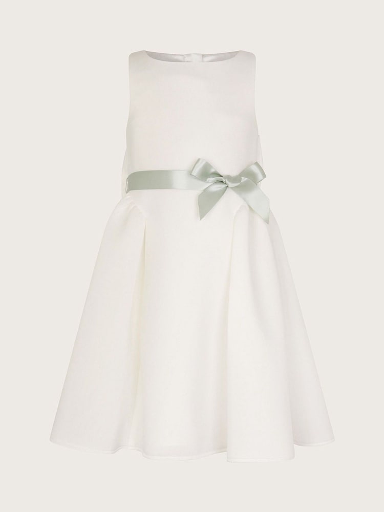 Monsoon Natural Molly Scuba Bow Bridesmaid Dress - Image 2 of 4