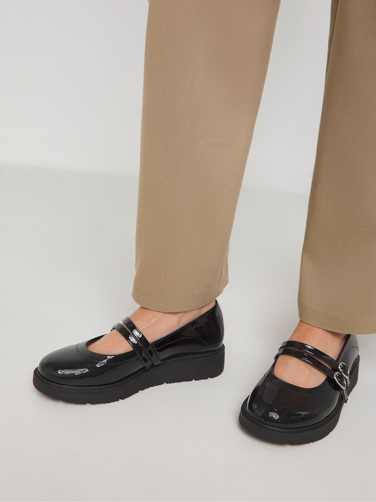 Simply Be Wide Fit Bajo Wedge Mary Jane Shoes - Imagen 1 de 4