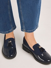 Simply Be Blue Wide Fit Tassle Trim Slipper Cut Loafers - Image 2 of 3