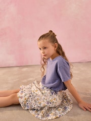 Blue Ruched Hem Textured T-Shirt (3-16yrs) - Image 2 of 8