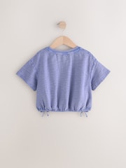 Blue Ruched Hem Textured T-Shirt (3-16yrs) - Image 6 of 8