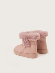 Monsoon Pink Glitter Suedette Ankle Boots - Image 3 of 3