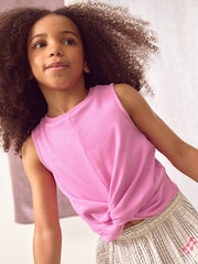 Pink Wrap Front Rib Vest (3-16yrs) - Image 1 of 8