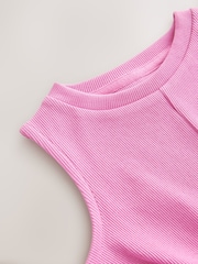 Pink Wrap Front Rib Vest (3-16yrs) - Image 7 of 8