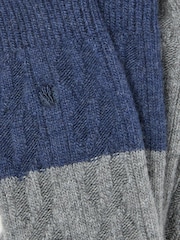 FatFace Grey Cashmere Blend Cable Socks - Image 2 of 2