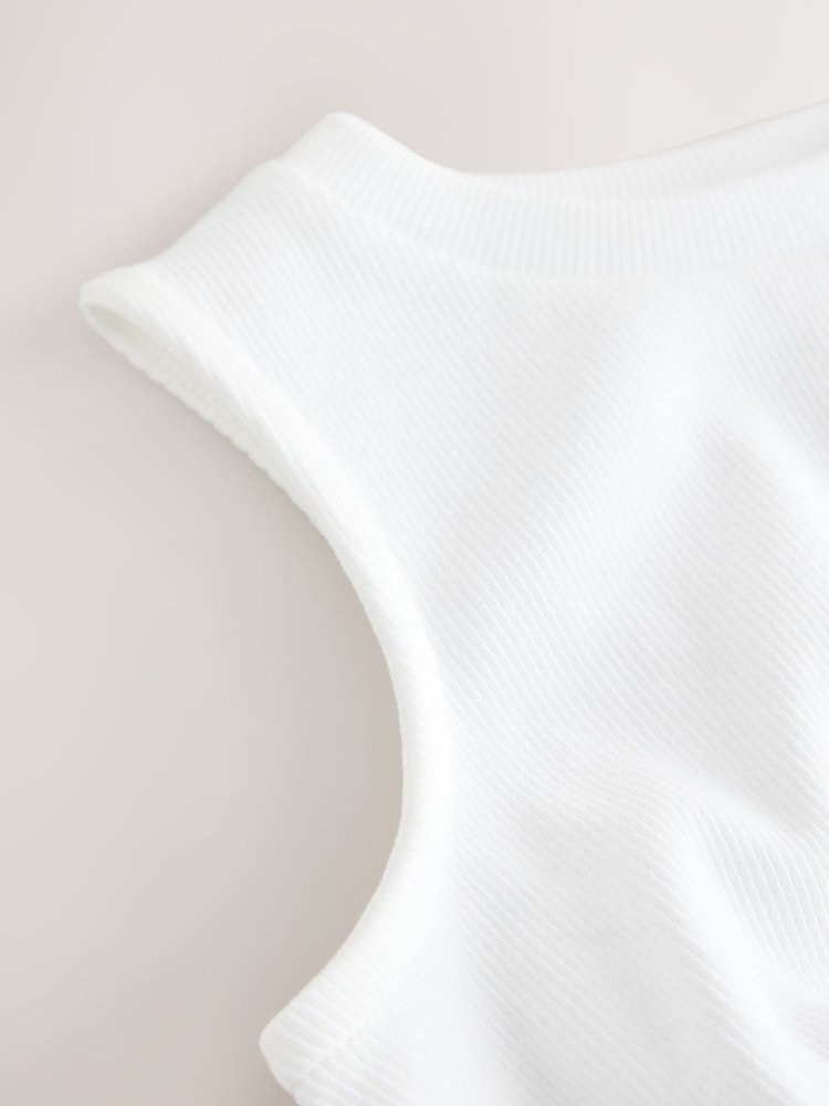 White Wrap Front Rib Vest (3-16yrs) - Image 7 of 7