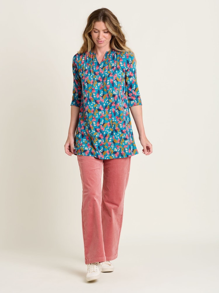 Brakeburn Blue Trailing Berry 100% Cotton Tunic - Image 4 of 4