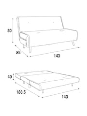 MADE.COM Off White Natural Pax Boucle Large Haru 2 Seater Sofa Bed - Image 7 of 7