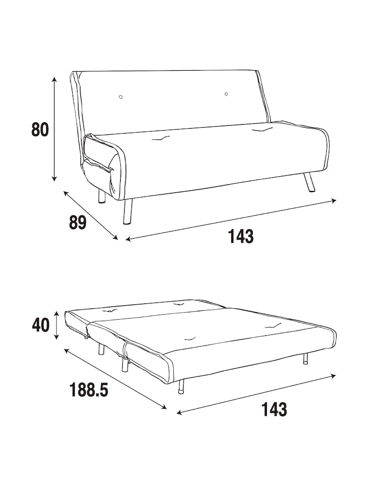 MADE.COM Off White Natural Pax Boucle Large Haru 2 Seater Sofa Bed - Image 7 of 7