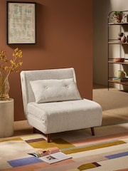 MADE.COM Off White Natural Pax Boucle Haru Single 1 Seater Sofa Bed - Image 1 of 7