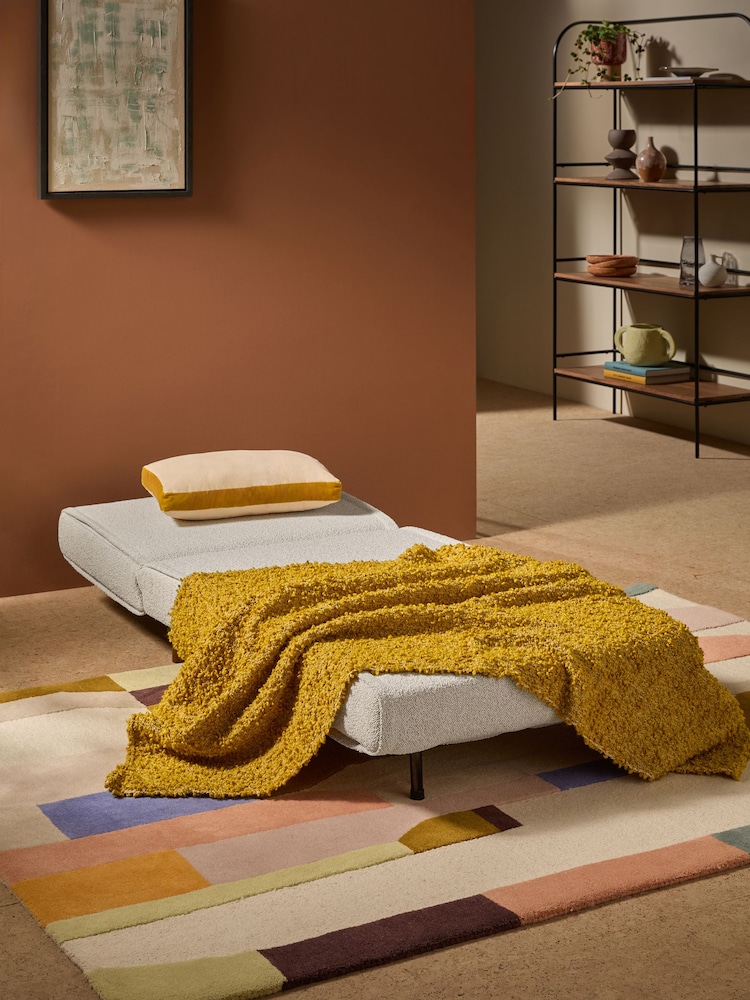 MADE.COM Off White Natural Pax Boucle Haru Single 1 Seater Sofa Bed - Image 2 of 7