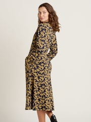 Brakeburn Gold Charlotte Midi Shirt 100% Cotton Dress - Image 3 of 4