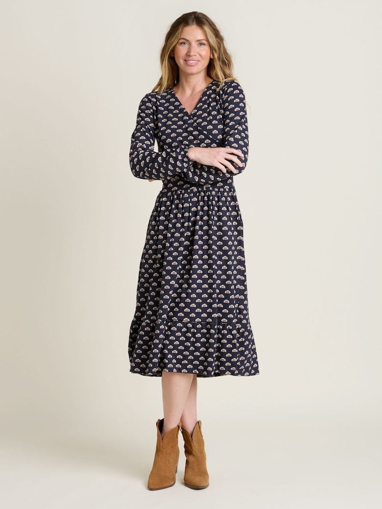 Brakeburn Blue Annie Wrap 100% Cotton Dress - Image 2 of 4