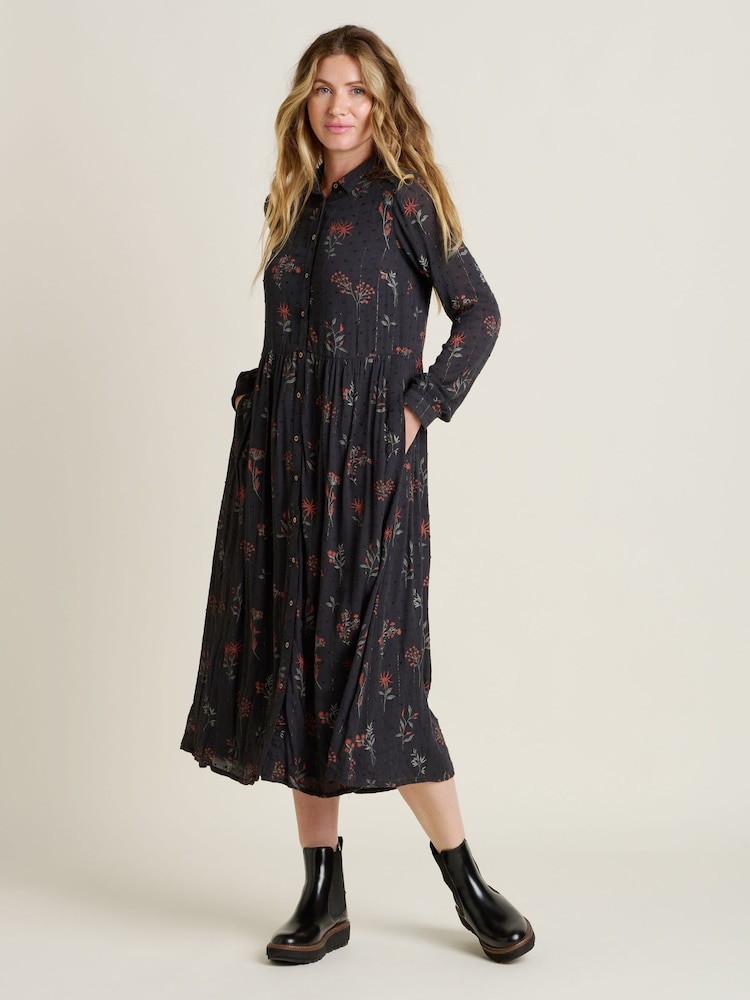 Brakeburn Grey Bella Maxi Shirt Dress - Image 2 of 4