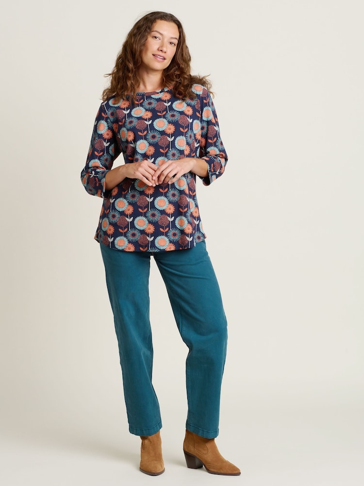 Brakeburn Blue Freya Long Sleeve 100% Cotton T-Shirt - Image 4 of 4 Brakeburn Blue Freya Long Sleeve 100% Cotton T-Shirt - Image 4 of 4