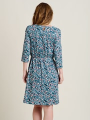 Brakeburn Blue Brushed Leopard Print 100% Cotton Dress - Image 2 of 5