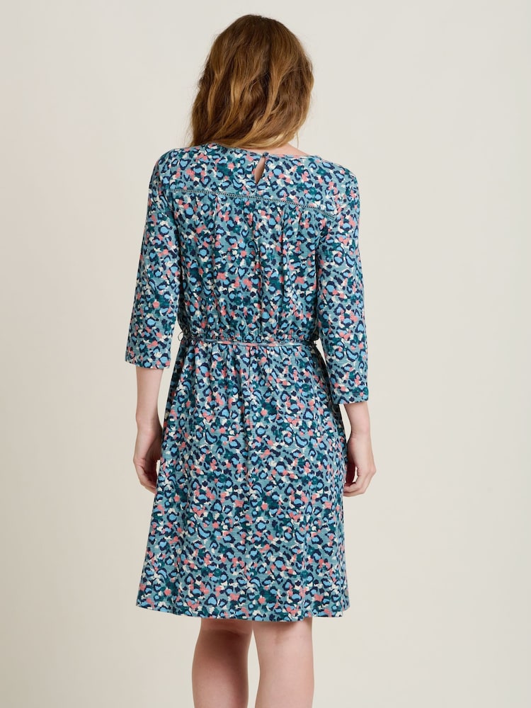 Brakeburn Blue Brushed Leopard Print 100% Cotton Dress - Image 2 of 5