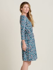Brakeburn Blue Brushed Leopard Print 100% Cotton Dress - Image 4 of 5