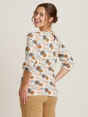 Brakeburn Cream Freya Long Sleeve 100% Cotton T-Shirt - Image 2 of 4