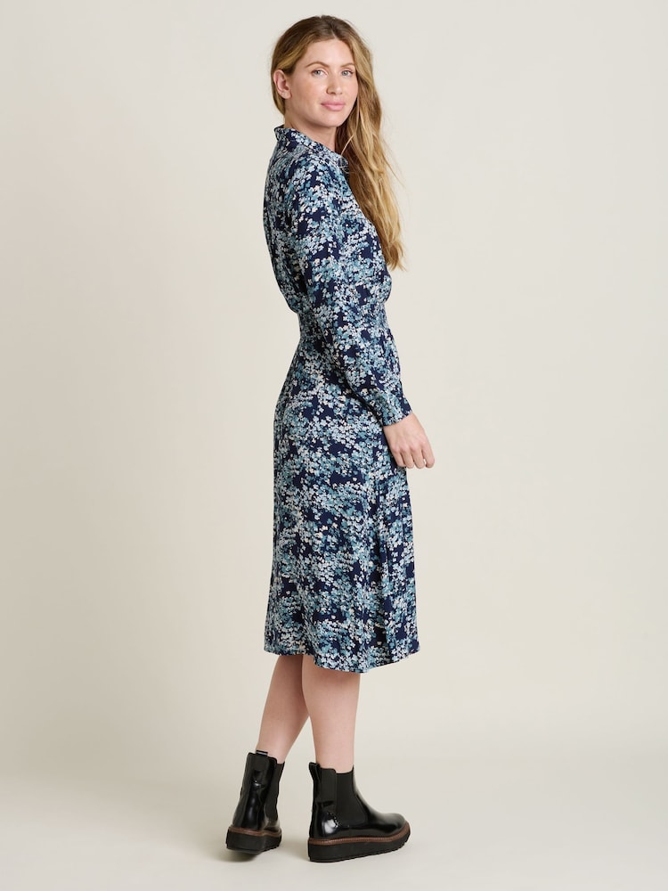 Brakeburn Blue Jasmine Midi Shirt Dress - Image 2 of 4 Brakeburn Blue Jasmine Midi Shirt Dress - Image 2 of 4