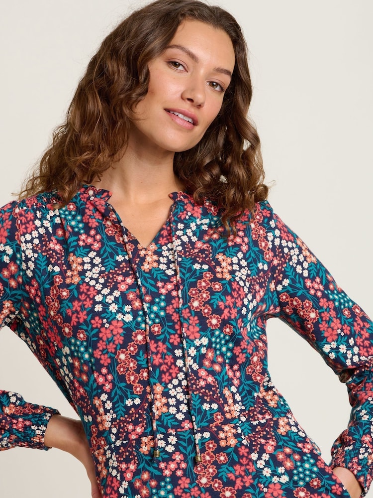 Brakeburn Red Winter Ditsy 100% Cotton Dress - Image 4 of 4