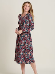 Brakeburn Red Winter Ditsy Midi 100% Cotton Dress - Image 1 of 5