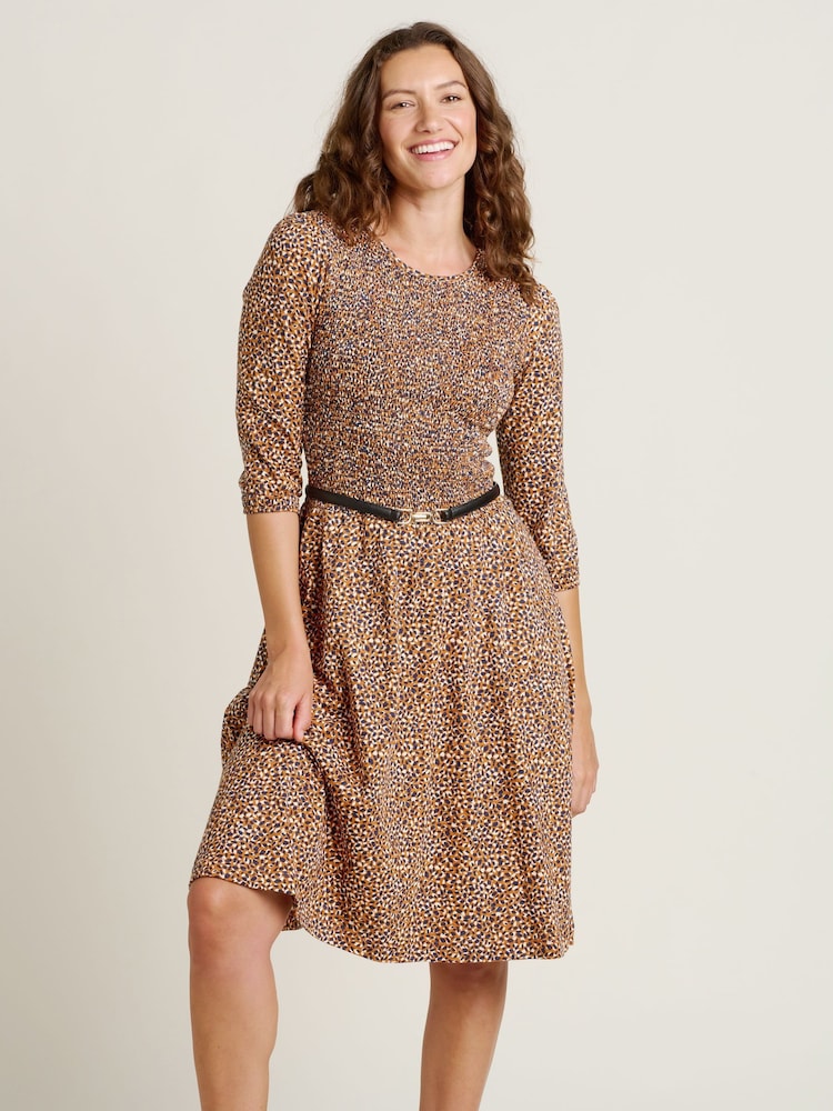 Brakeburn Orange Painted Spot 100% Cotton Dress - Image 1 of 4