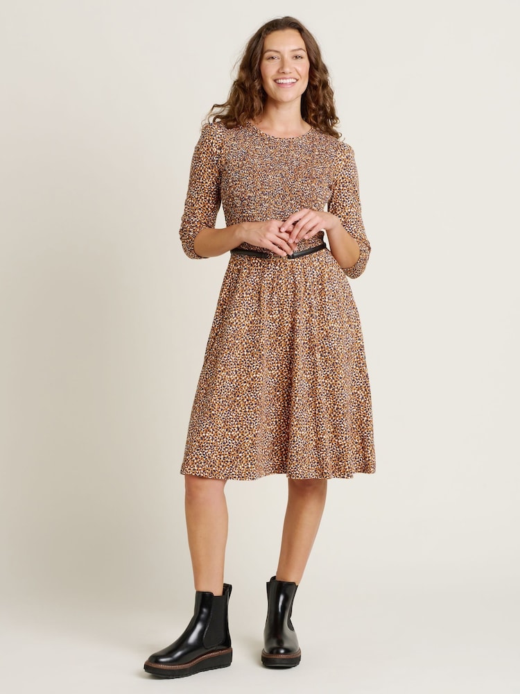 Brakeburn Orange Painted Spot 100% Cotton Dress - Image 4 of 4