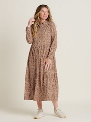 Brakeburn Orange Painted Spot 100% Cotton Maxi Dress - Image 1 of 6