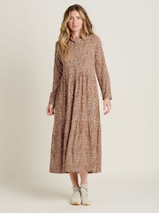 Brakeburn Orange Painted Spot 100% Cotton Maxi Dress - Image 2 of 6