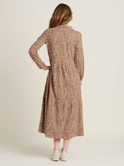 Brakeburn Orange Painted Spot 100% Cotton Maxi Dress - Image 4 of 6
