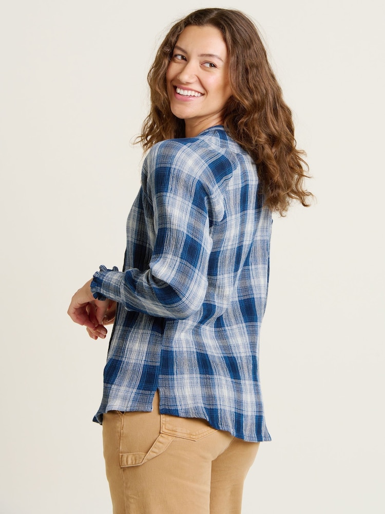 Brakeburn Blue Gold Hill 100% Cotton Blouse - Image 2 of 4